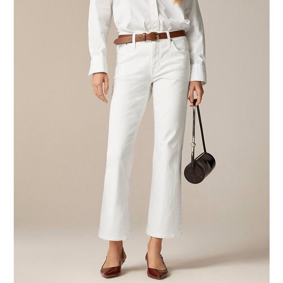 J.Crew '03 Kick Out Jeans WMNS 29 White Denim Mid Rise Stretchy 5-Pocket Zip Fly - Picture 1 of 8